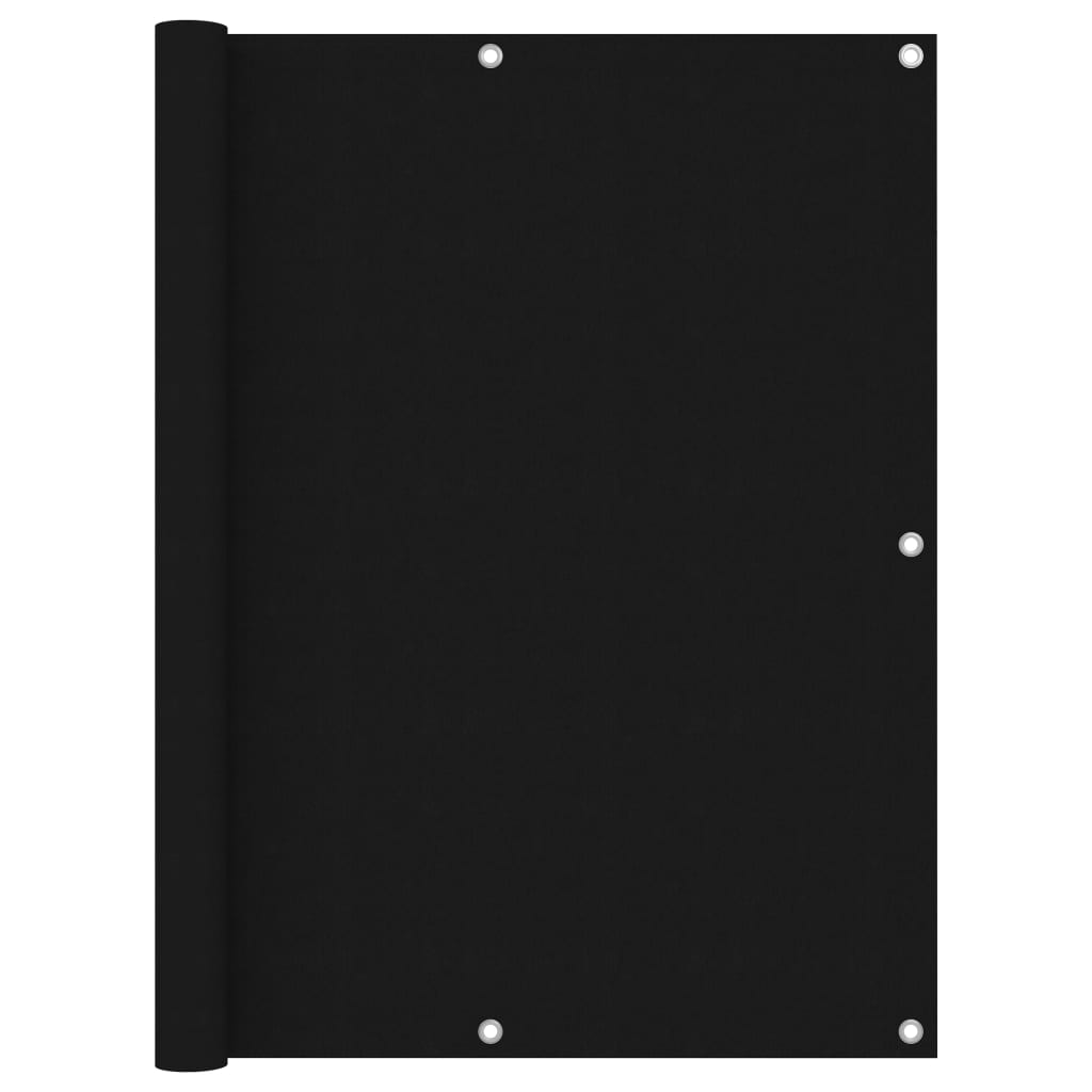 Balkonscherm Oxford Stof Zwart 120 x 600 cm