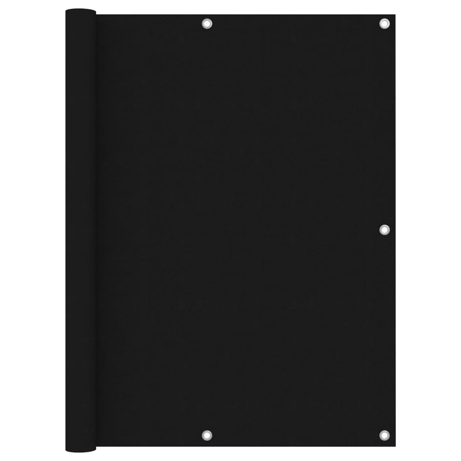 Balkonscherm Oxford Stof Zwart 120 x 600 cm