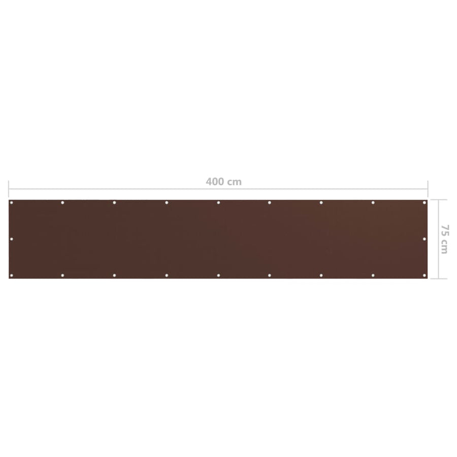 Balkonscherm 75x400 cm oxford stof bruin 75 x 400 cm