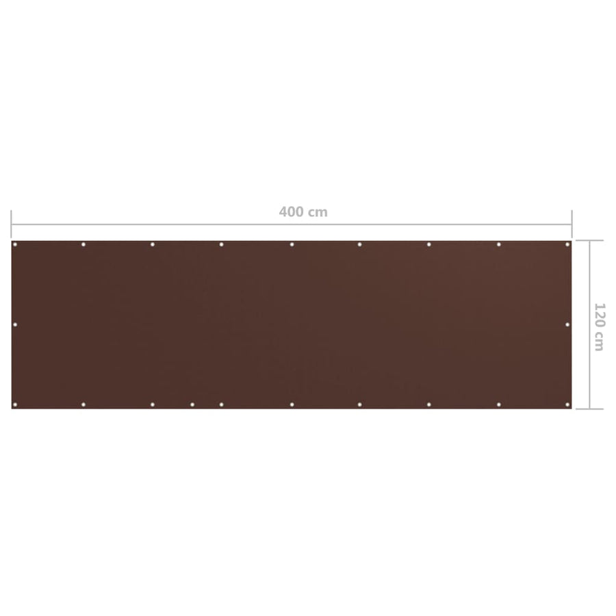 Balkonscherm 120x400 cm oxford stof bruin 120 x 400 cm