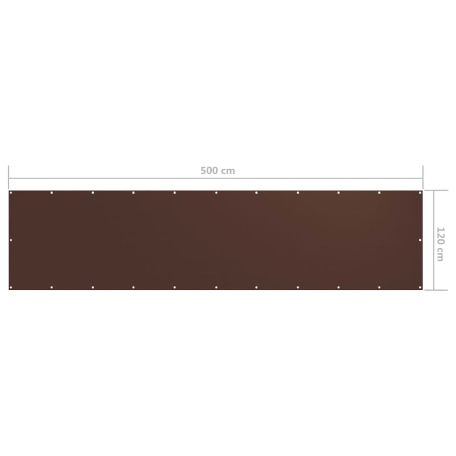 Balkonscherm 120x500 cm oxford stof bruin 120 x 500 cm
