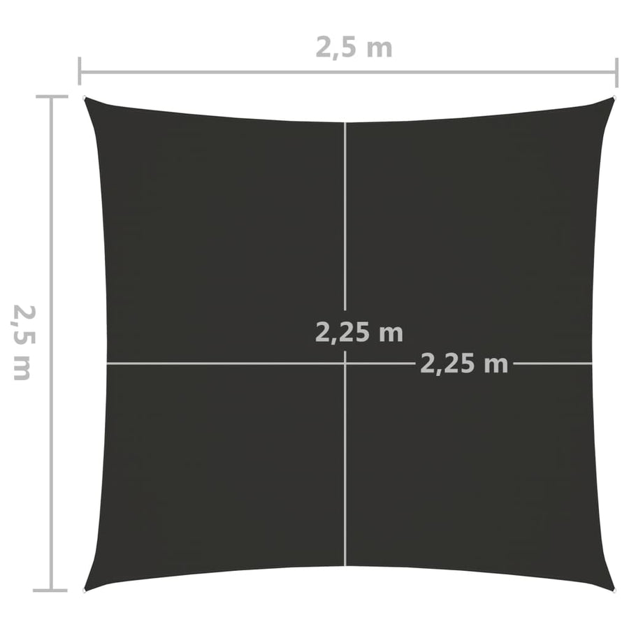 Zonnescherm vierkant 2,5x2,5 m oxford stof antracietkleurig 2.5 x 2.5 m Antraciet