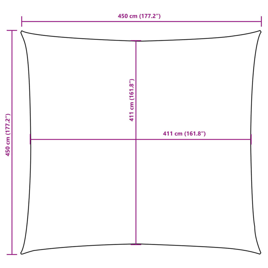 Zonnescherm Vierkant 4,5X4,5 M Oxford Stof Antracietkleurig Antraciet
