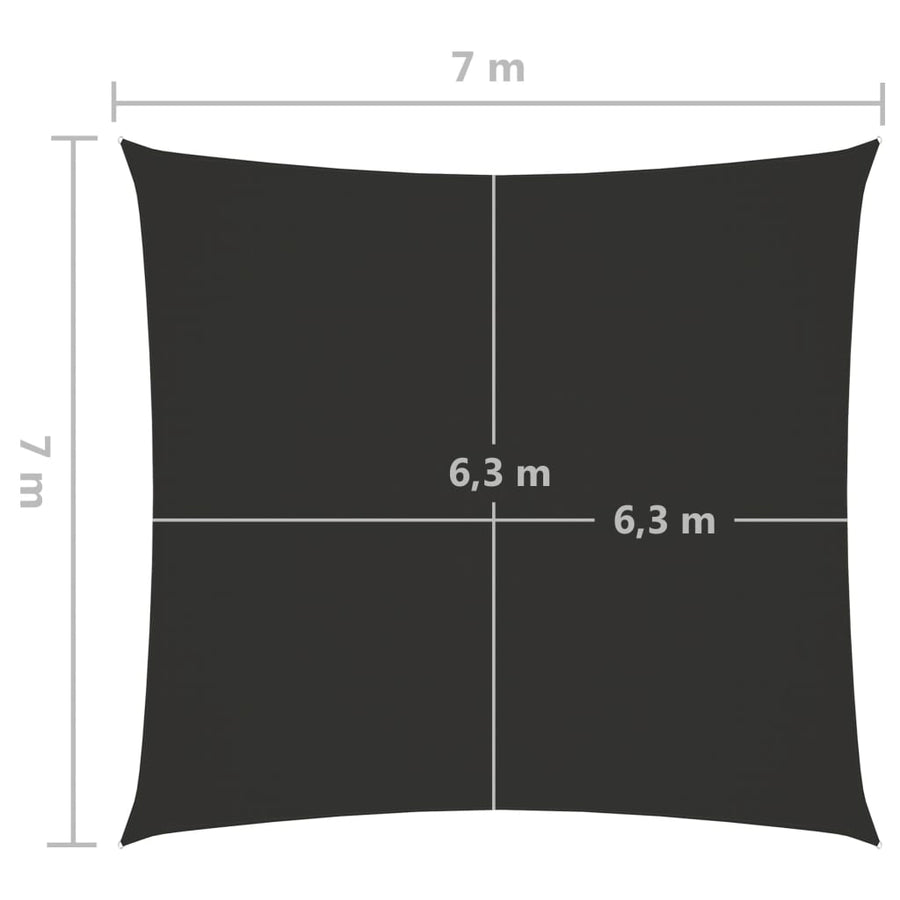 Zonnescherm vierkant 7x7 m oxford stof antracietkleurig 7 x 7 m Antraciet