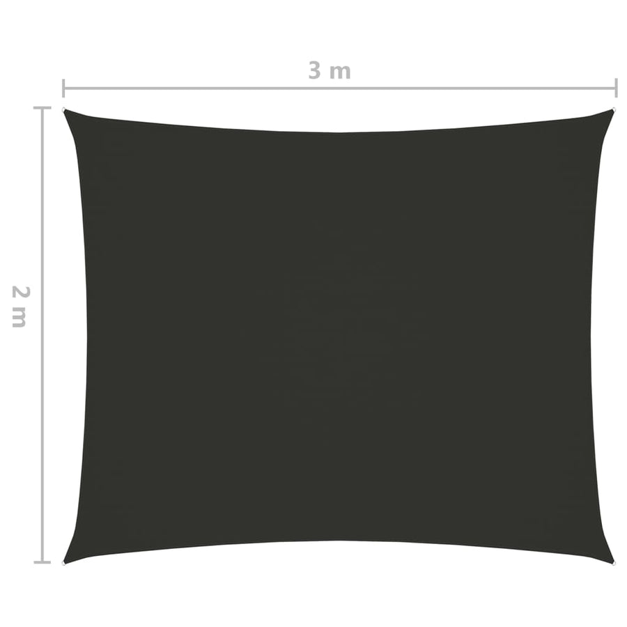 Zonnescherm rechthoekig 2x3 m oxford stof antracietkleurig 2 x 3 m