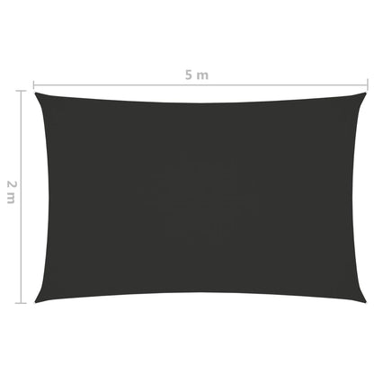 Zonnescherm rechthoekig 2x5 m oxford stof antracietkleurig 2 x 5 m
