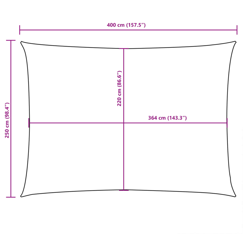 Zonnescherm Rechthoekig 2,5X4 M Oxford Stof Kleurig Antraciet 2.5 x 4 m