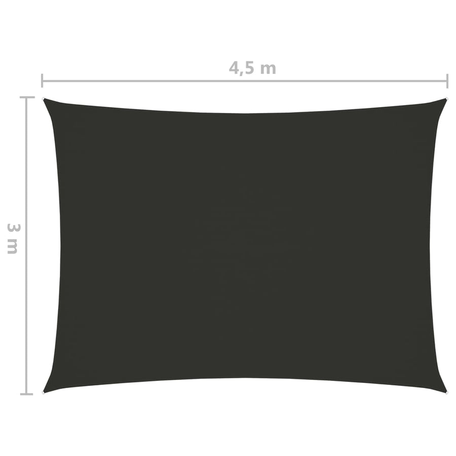 Zonnescherm rechthoekig 3x4,5 m oxford stof antracietkleurig 3 x 4.5 m