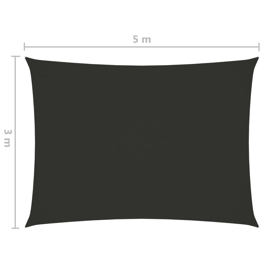 Zonnescherm rechthoekig 3x5 m oxford stof antracietkleurig 3 x 5 m