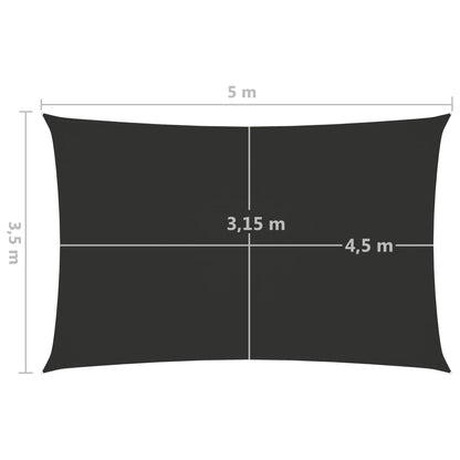 Zonnescherm rechthoekig 3,5x5 m oxford stof antracietkleurig 3.5 x 5 m