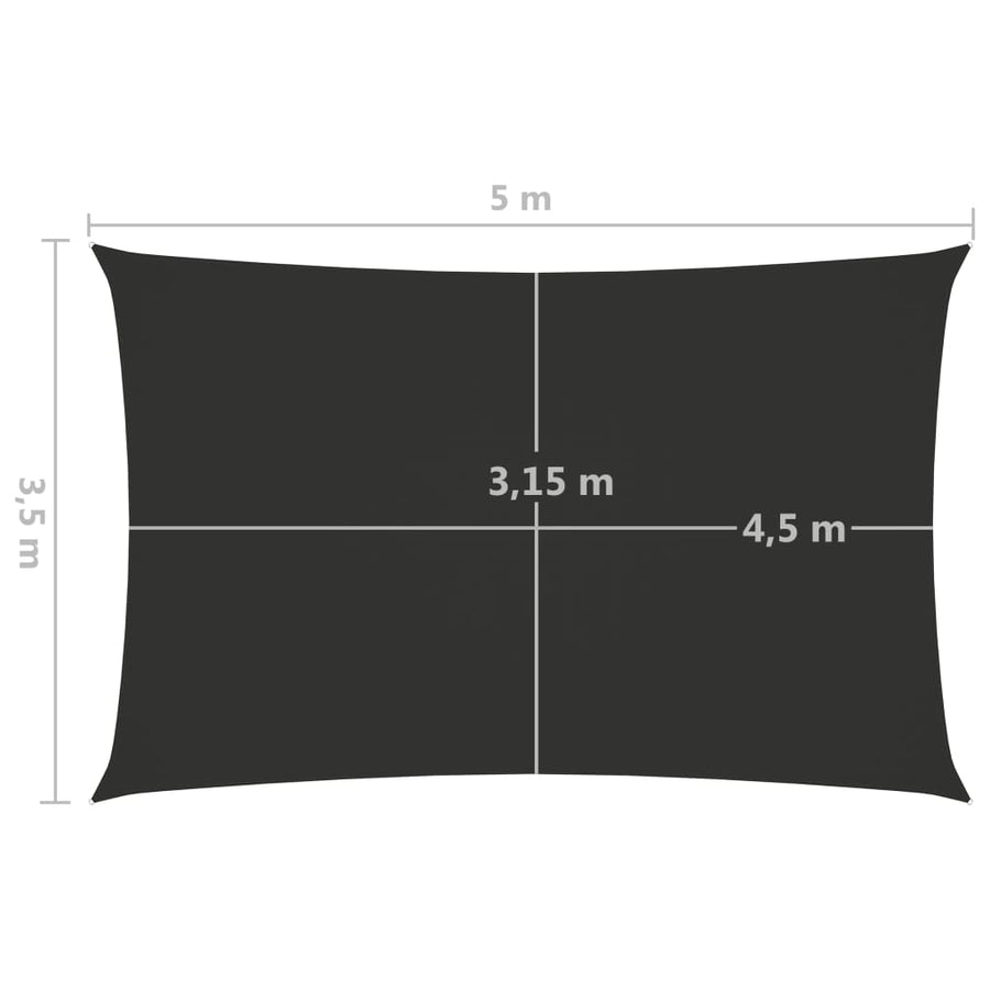 Zonnescherm rechthoekig 3,5x5 m oxford stof antracietkleurig 3.5 x 5 m