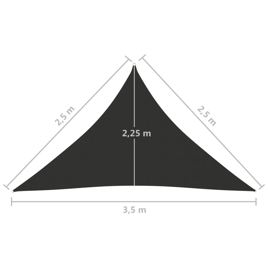 Zonnescherm Driehoekig 2,5X2,5X3,5 M Oxford Stof 2.5 x 2.5 x 3.5 m Antraciet