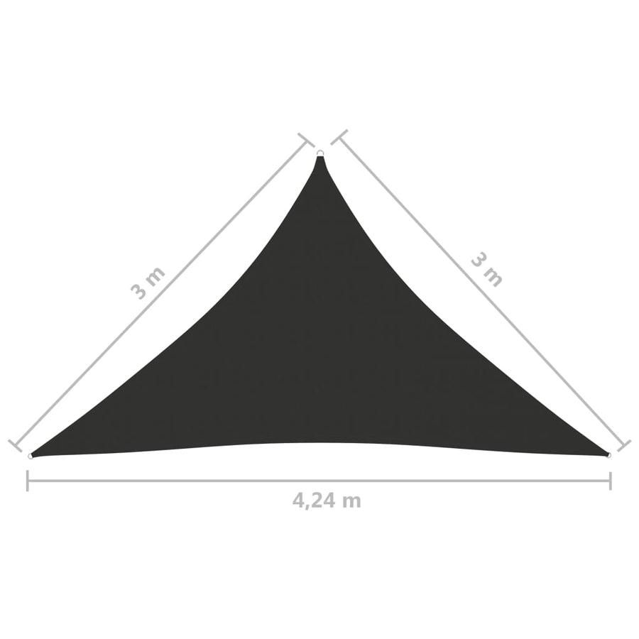 Zonnescherm Driehoekig 3X3X4,24 M Oxford Stof Kleurig 3 x 3 x 4.24 m Antraciet