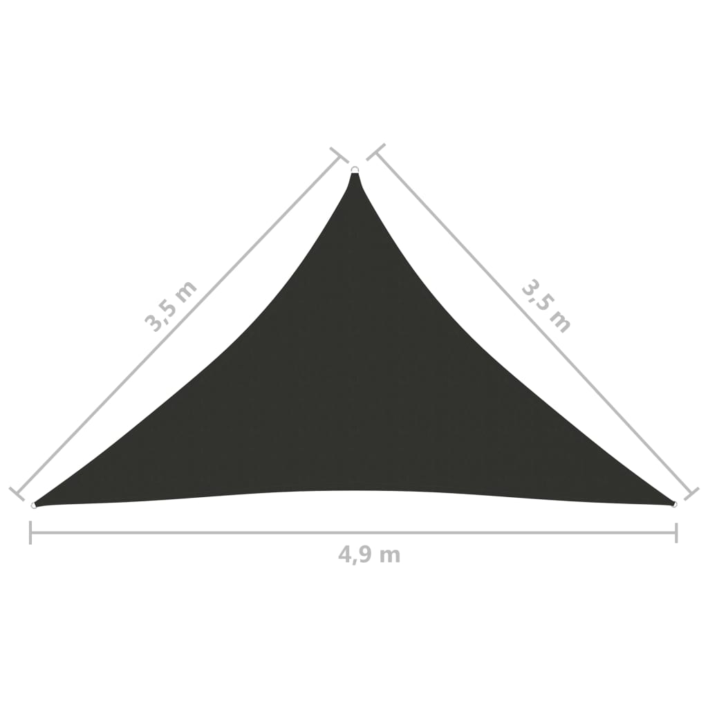 Zonnescherm Driehoekig 3,5X3,5X4,9 M Oxford Stof Kleur 3.5 x 3.5 x 4.9 m Antraciet