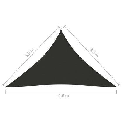 Zonnescherm Driehoekig 3,5X3,5X4,9 M Oxford Stof Kleur 3.5 x 3.5 x 4.9 m Antraciet