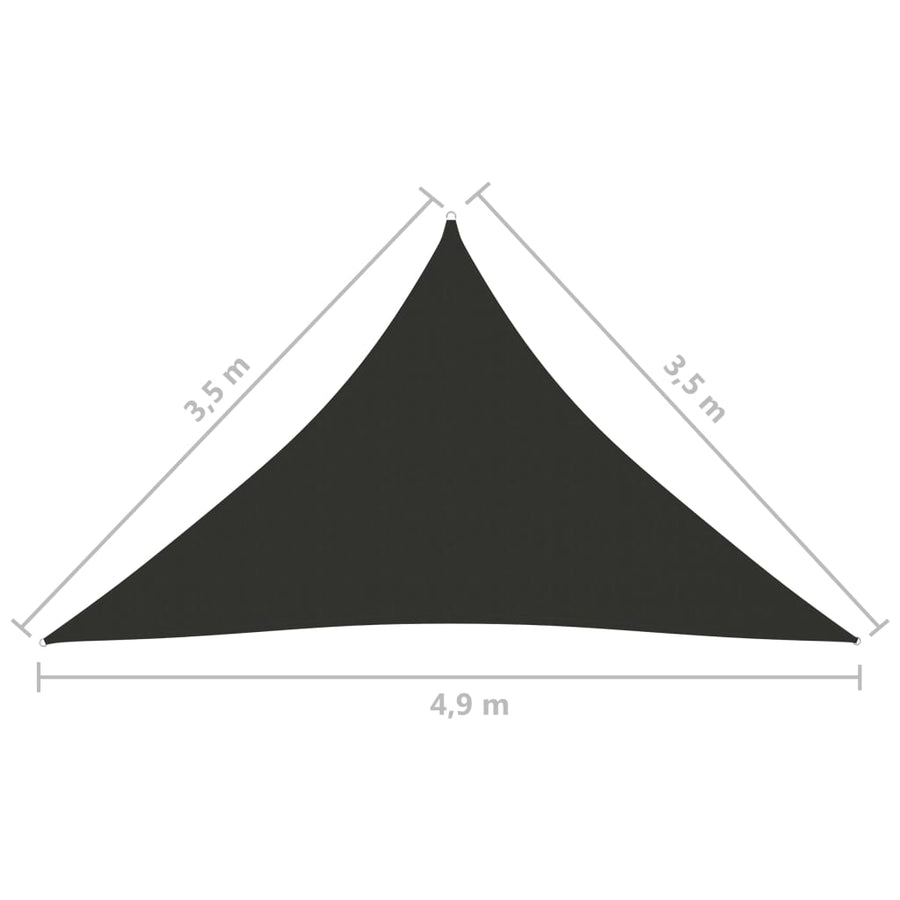 Zonnescherm Driehoekig 3,5X3,5X4,9 M Oxford Stof Kleur 3.5 x 3.5 x 4.9 m Antraciet