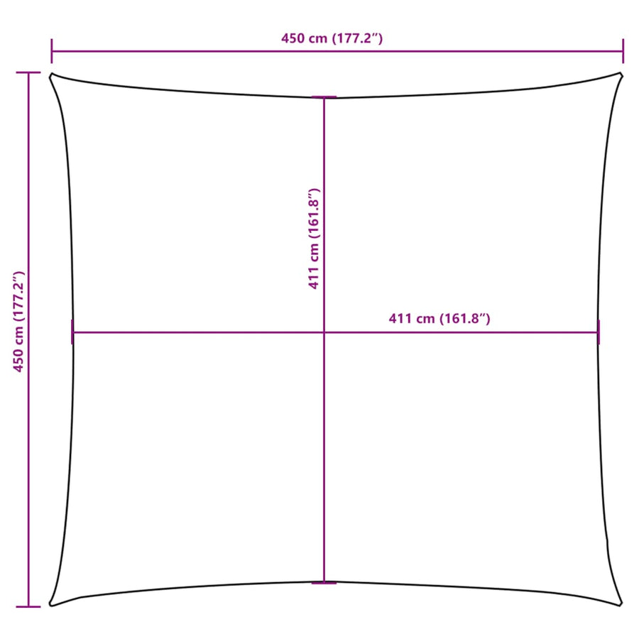 Zonnescherm Vierkant 4,5X4,5 M Oxford Stof Beige