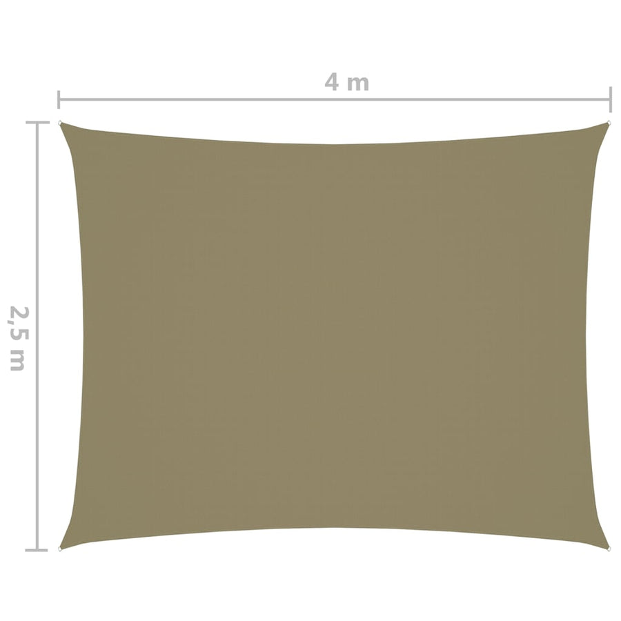 Zonnescherm Rechthoekig 2,5X4 M Oxford Stof Beige 2.5 x 4 m