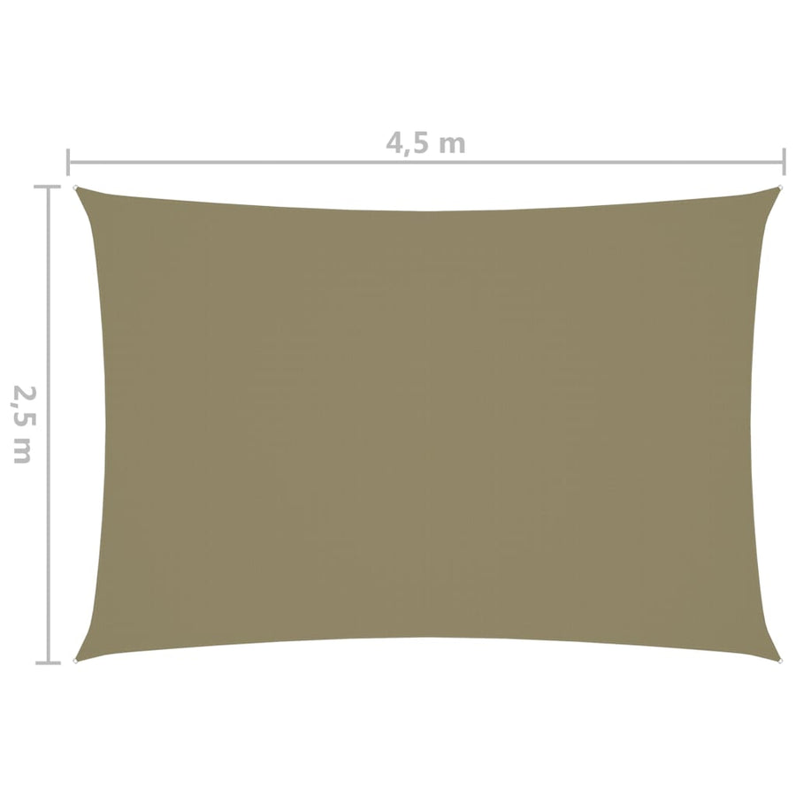 Zonnescherm Rechthoekig 2,5X4,5 M Oxford Stof Beige 2.5 x 4.5 m
