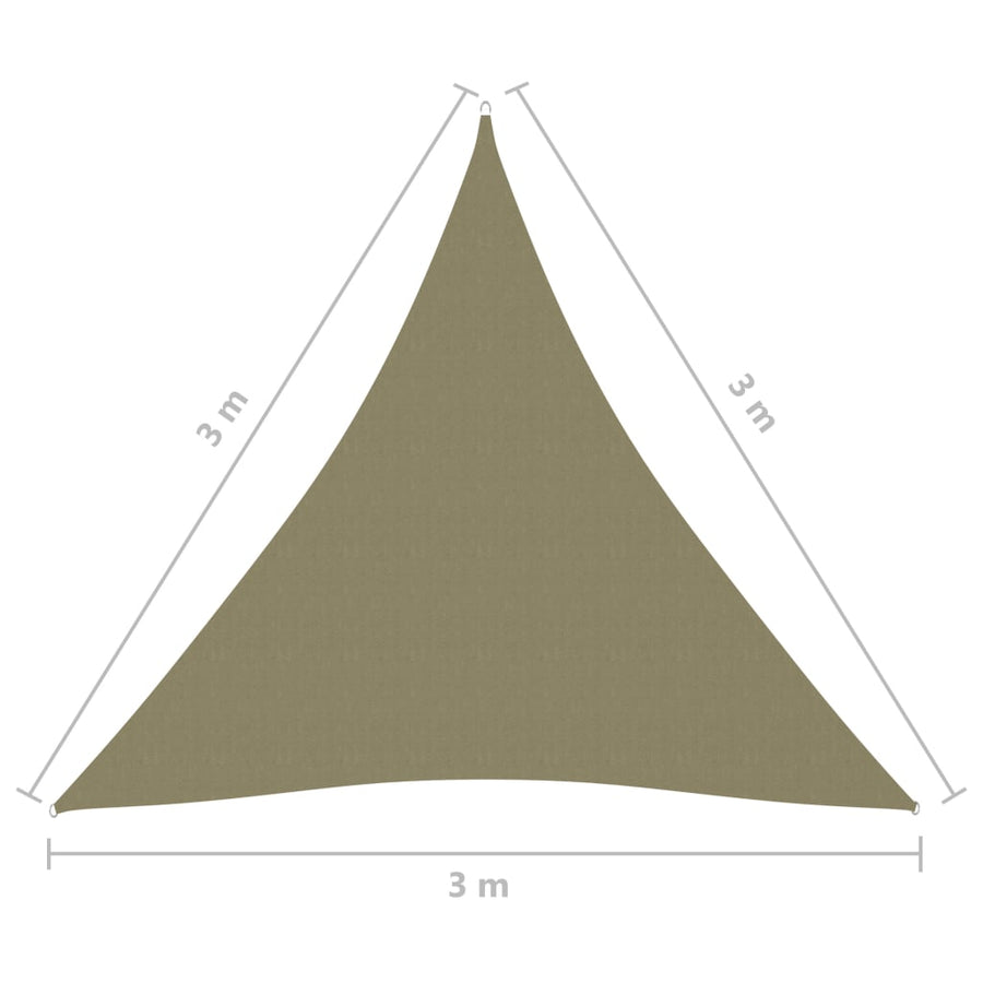 Zonnescherm Driehoekig Oxford Stof 3 x 3 x 3 m Beige