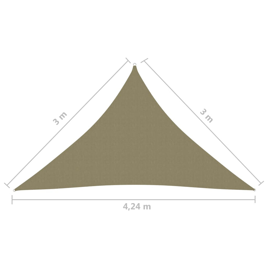 Zonnescherm Driehoekig 3X3X4,24 M Oxford Stof 3 x 3 x 4.24 m Beige