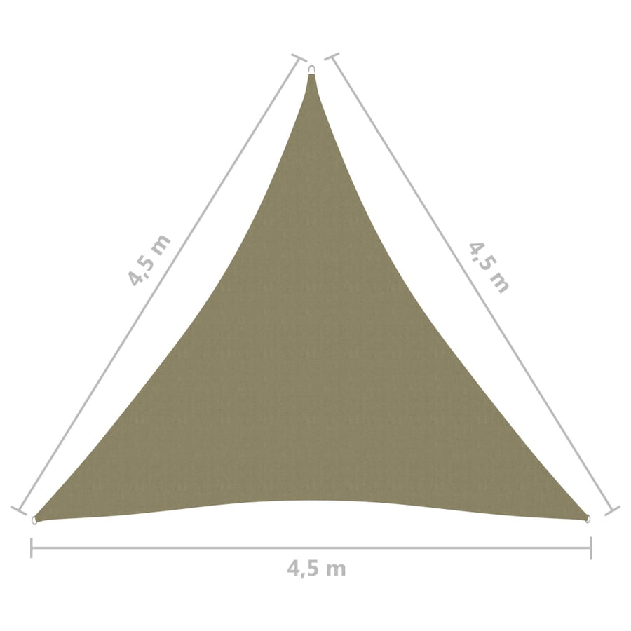 Zonnescherm Driehoekig 4,5X4,5X4,5 M Oxford Stof 4.5 x 4.5 x 4.5 m Beige