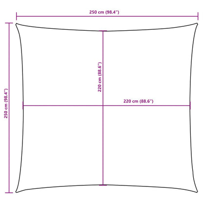 Zonnescherm vierkant 2,5x2,5 m oxford stof crèmekleurig