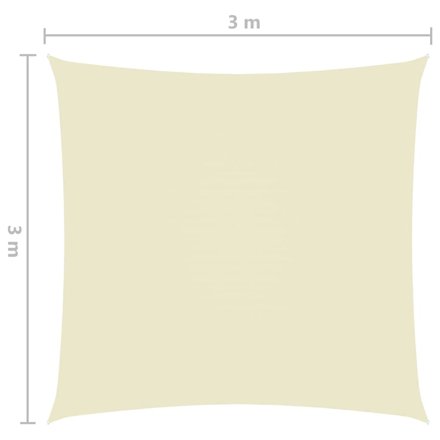 Zonnescherm vierkant 3x3 m oxford stof crèmekleurig 3 x 3 m Crème