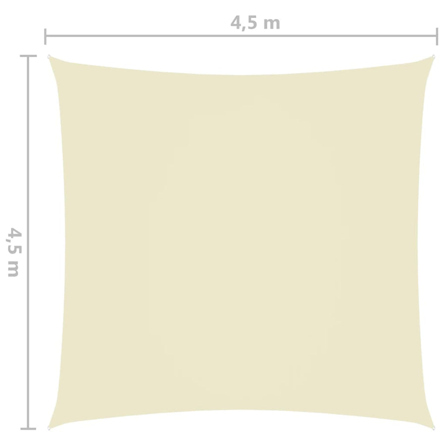 Zonnescherm vierkant 4,5x4,5 m oxford stof crèmekleurig 4.5 x 4.5 m Crème