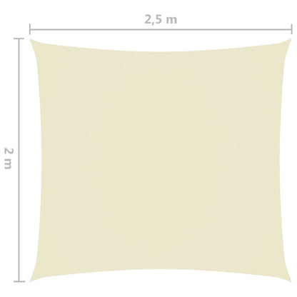 Zonnescherm rechthoekig 2x2,5 m oxford stof crèmekleurig 2 x 2.5 m
