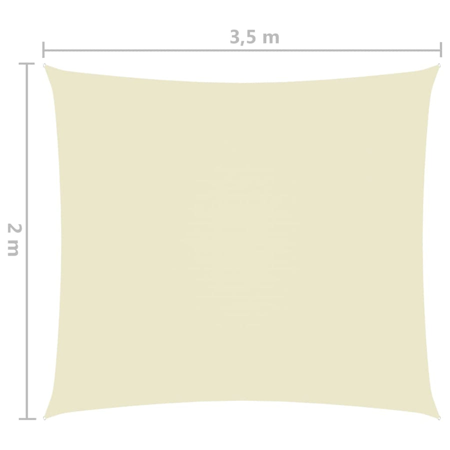 Zonnescherm rechthoekig 2x3,5 m oxford stof crèmekleurig 2 x 3.5 m