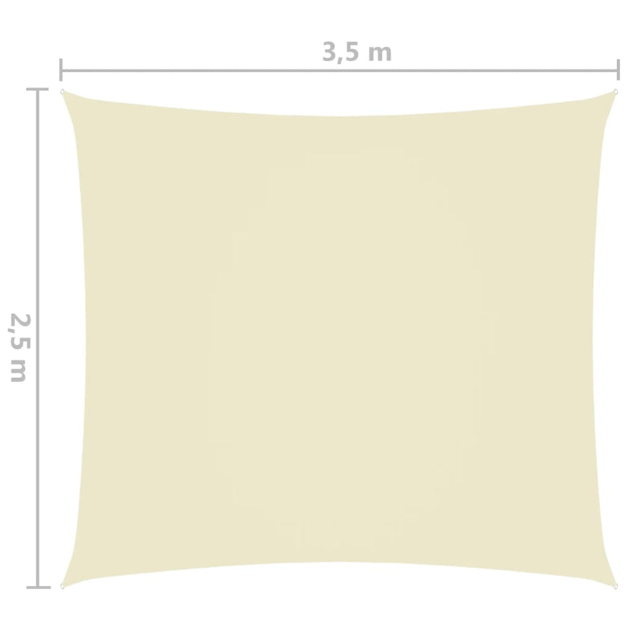 Zonnescherm rechthoekig 2,5x3,5 m oxford stof crèmekleurig 2.5 x 3.5 m