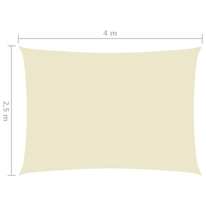 Zonnescherm rechthoekig 2,5x4 m oxford stof crèmekleurig 2.5 x 4 m