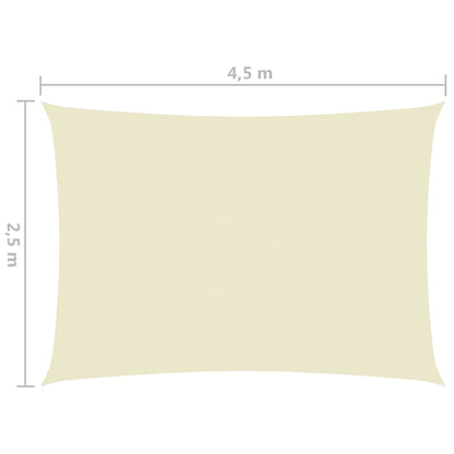 Zonnescherm rechthoekig 2,5x4,5 m oxford stof crèmekleurig 2.5 x 4.5 m