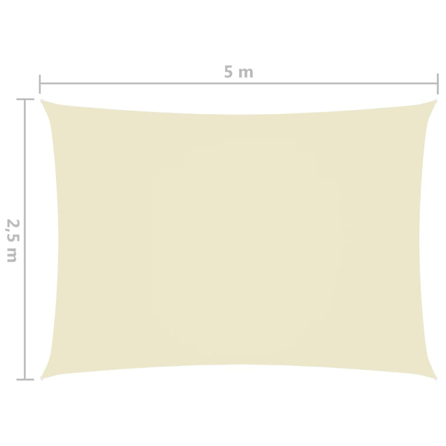 Zonnescherm rechthoekig 2,5x5 m oxford stof crèmekleurig 2.5 x 5 m