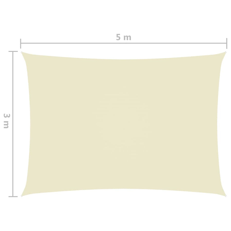 Zonnescherm rechthoekig 3x5 m oxford stof crèmekleurig 3 x 5 m