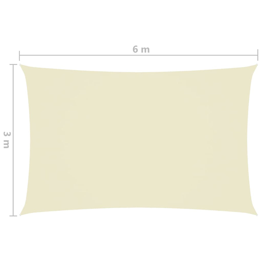 Zonnescherm rechthoekig 3x6 m oxford stof crèmekleurig 3 x 6 m