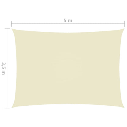Zonnescherm rechthoekig 3,5x5 m oxford stof crèmekleurig 3.5 x 5 m
