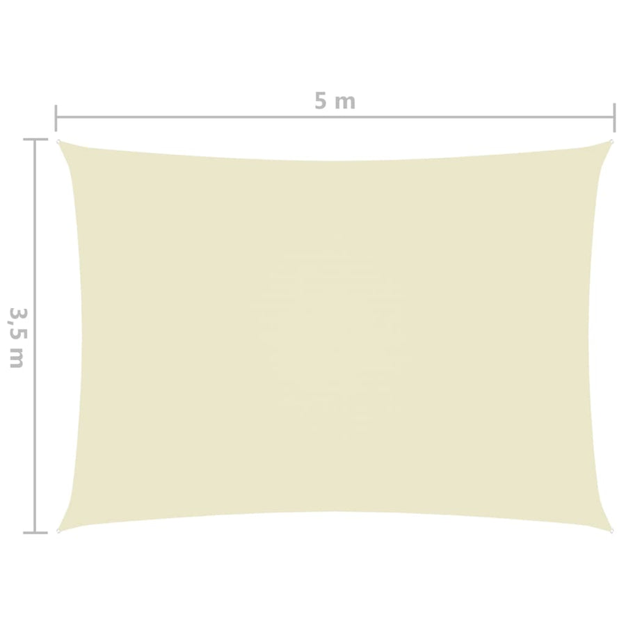 Zonnescherm rechthoekig 3,5x5 m oxford stof crèmekleurig 3.5 x 5 m