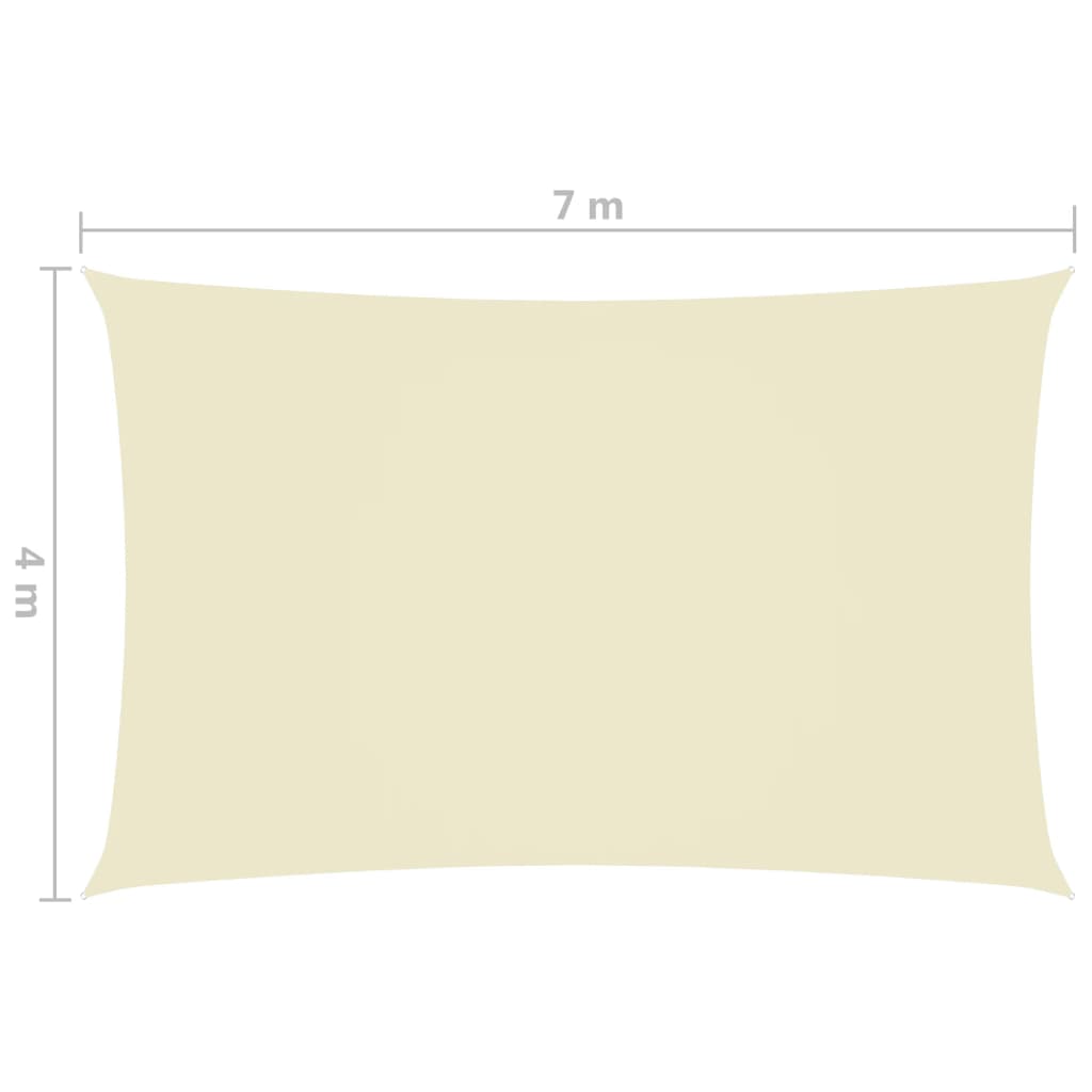 Zonnescherm rechthoekig 4x7 m oxford stof crèmekleurig 4 x 7 m