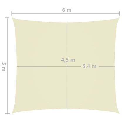 Zonnescherm rechthoekig 5x6 m oxford stof crèmekleurig 5 x 6 m