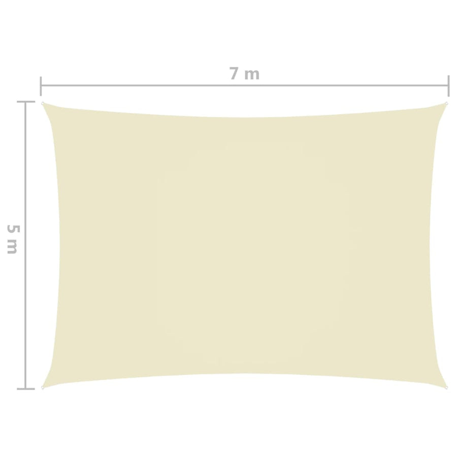 Zonnescherm rechthoekig 5x7 m oxford stof crèmekleurig 5 x 7 m