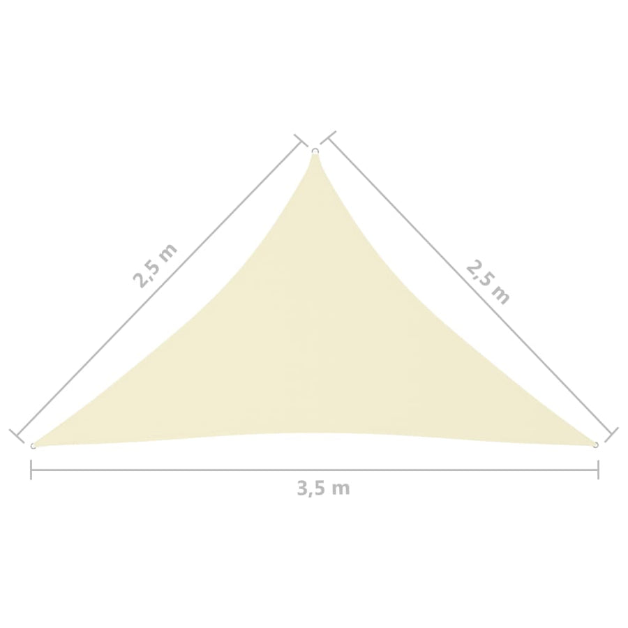 Zonnescherm Driehoekig 2,5X2,5X3,5 M Oxford Stof Kleurig 2.5 x 2.5 x 3.5 m Crème