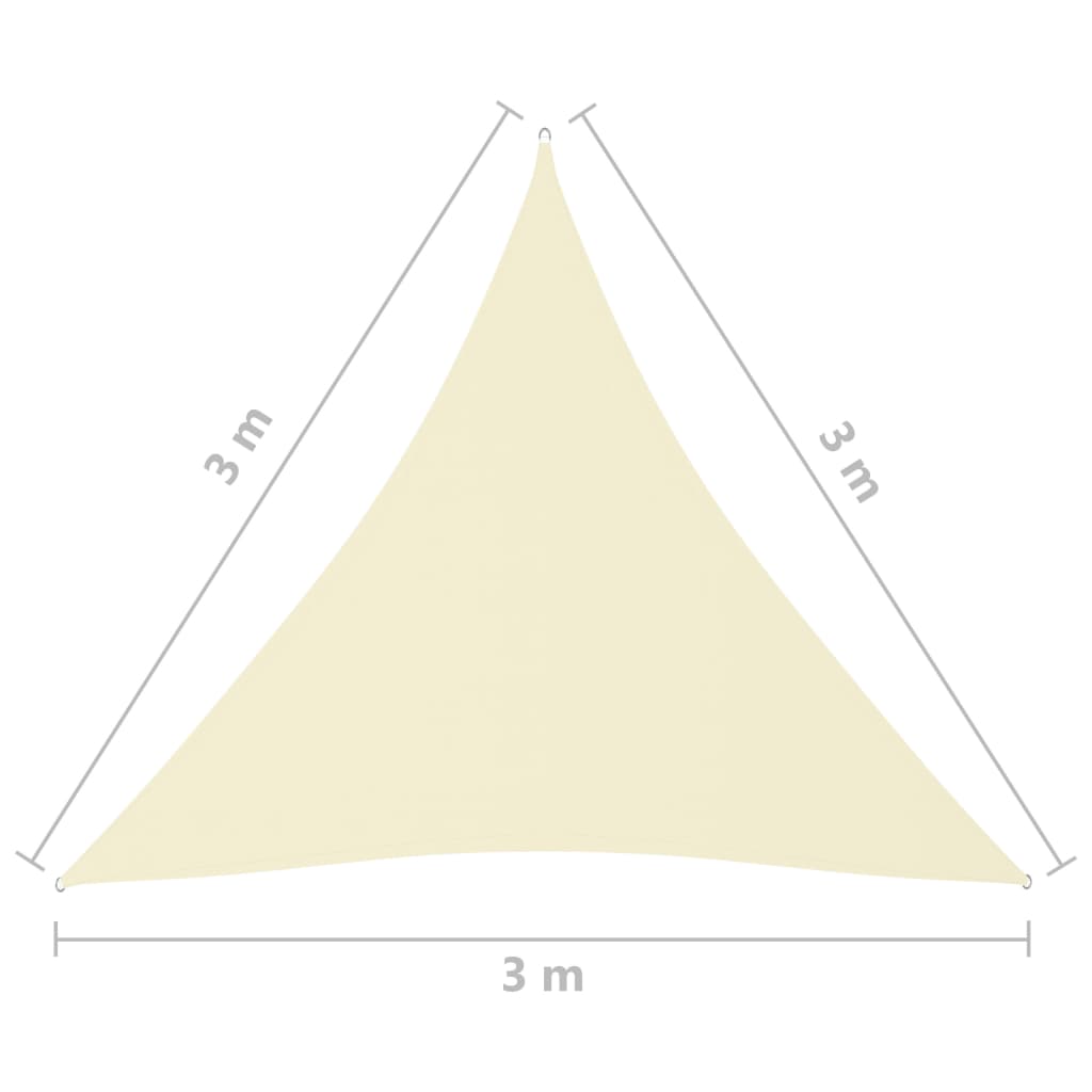 Zonnescherm Driehoekig Oxford Stof Kleurig 3 x 3 x 3 m Crème