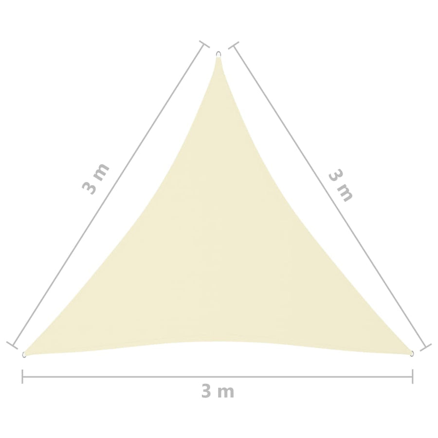 Zonnescherm Driehoekig Oxford Stof Kleurig 3 x 3 x 3 m Crème