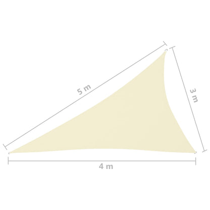 Zonnescherm driehoekig 3x4x5 m oxford stof crèmekleurig 3 x 4 x 5 m Crème