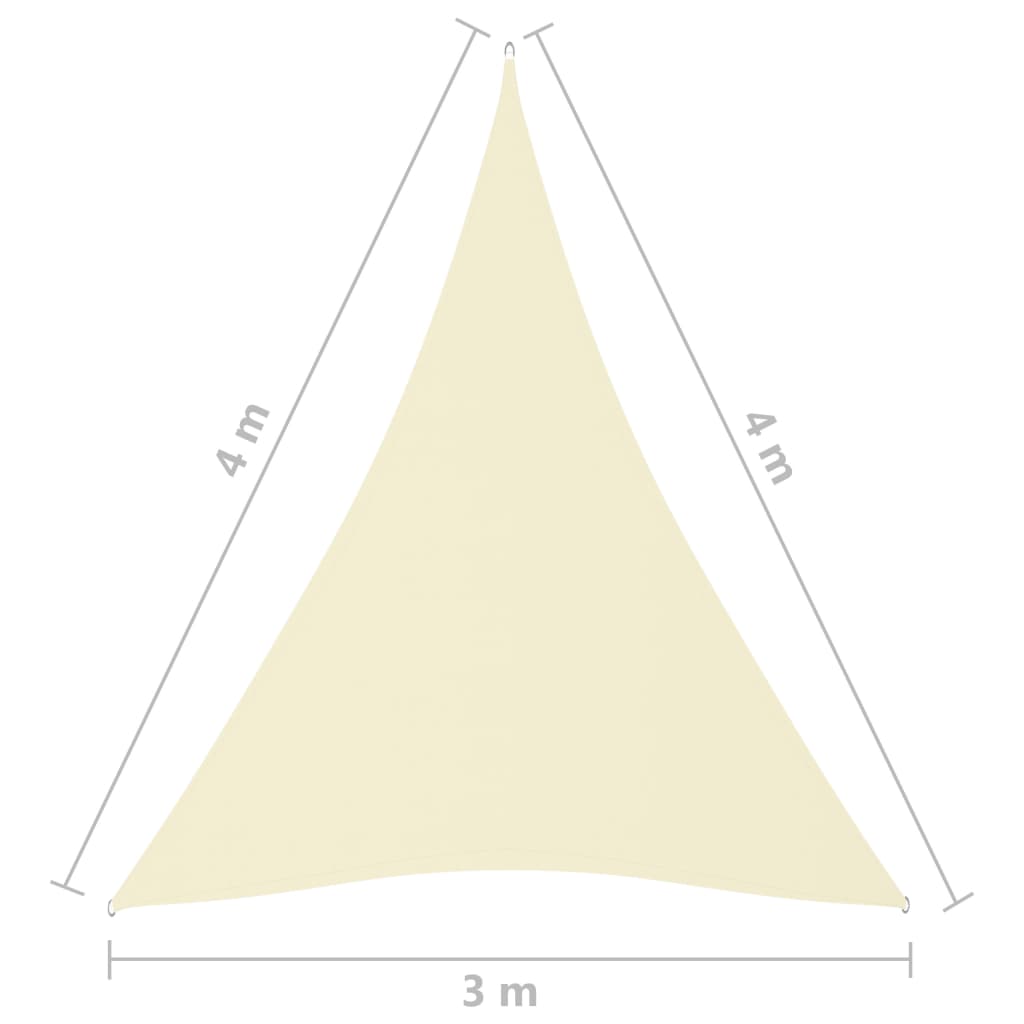 Zonnescherm Driehoekig Oxford Stof Kleurig 3 x 4 x 4 m Crème