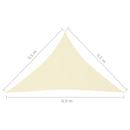 Zonnescherm Driehoekig 3,5X3,5X4,9 M Oxford Stof Kleurig 3.5 x 3.5 x 4.9 m Crème