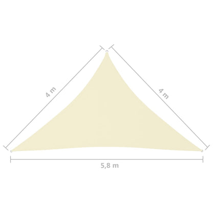Zonnescherm Driehoekig 4X4X5,8 M Oxford Stof Kleurig 4 x 4 x 5.8 m Crème