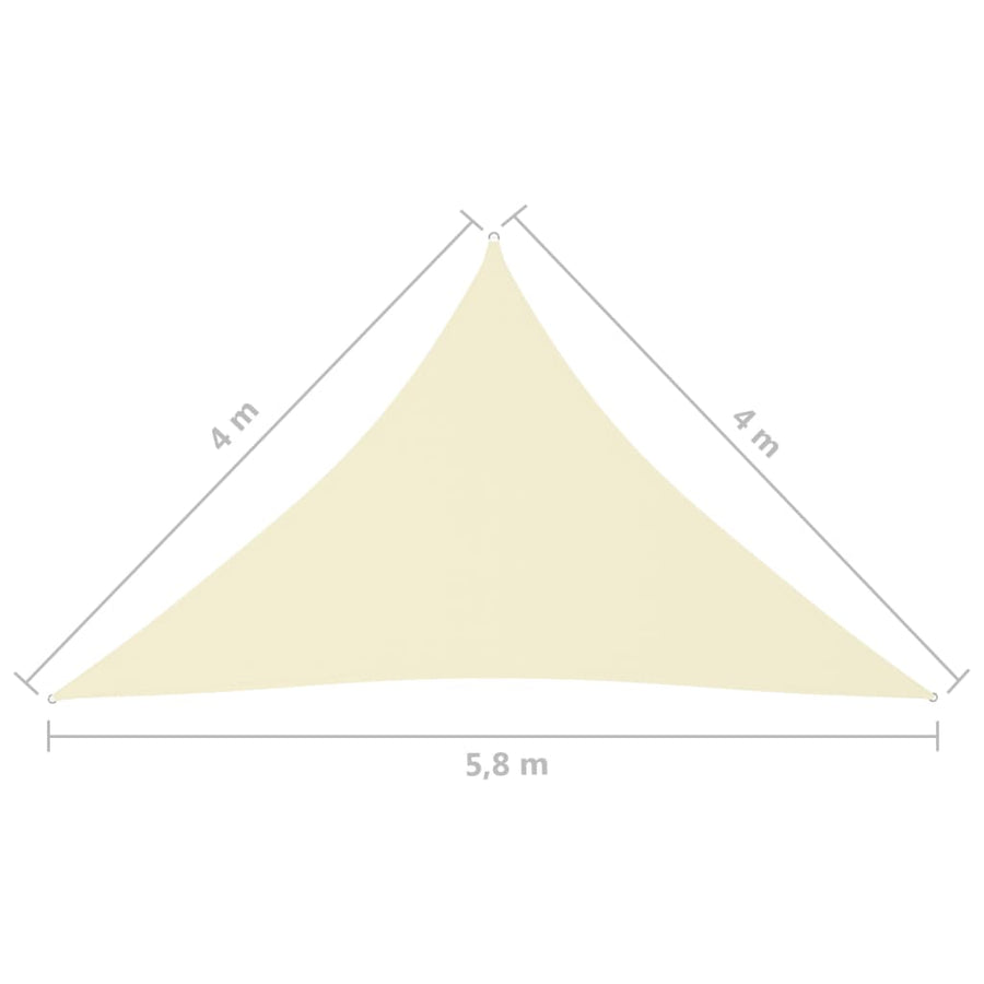 Zonnescherm Driehoekig 4X4X5,8 M Oxford Stof Kleurig 4 x 4 x 5.8 m Crème
